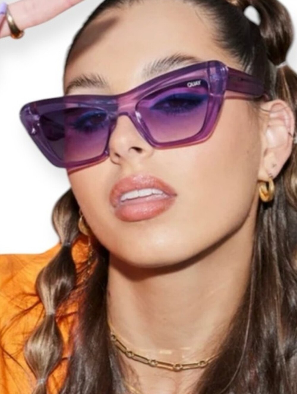Quay Australia On The Radio Purple Cat Eye Sunglasses